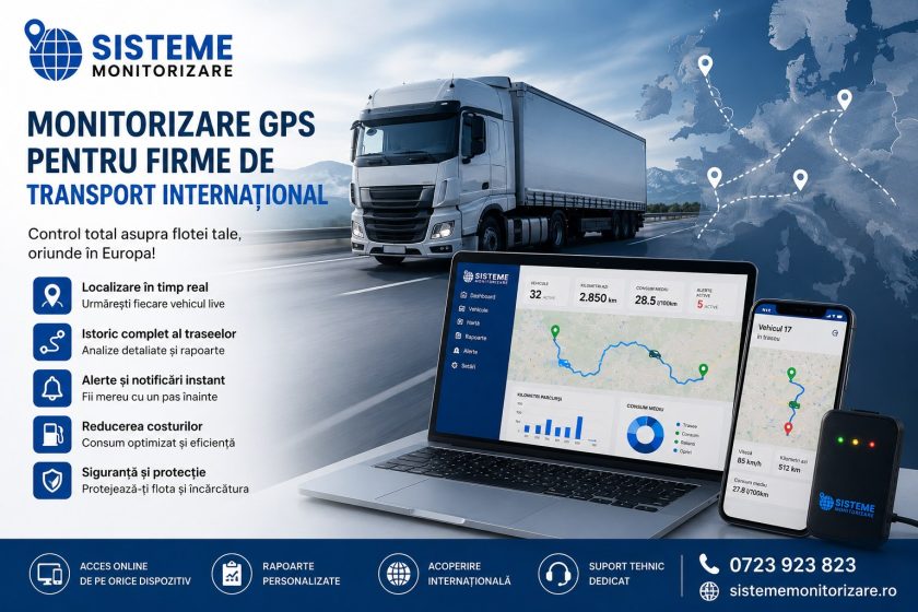 Monitorizare GPS pentru firme de transport internațional – Soluția inteligentă pentru gestionarea flotei